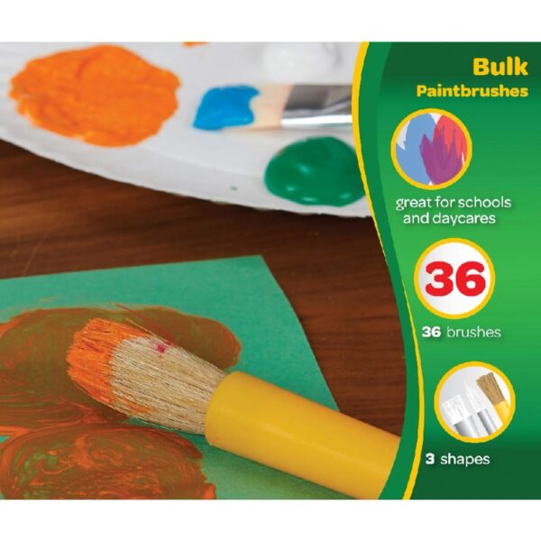 Crayola Paintbrush Variety Classpack, 36 Ct, Bulk Paint Brushes, Bulk School Supplies, Classroom Must Haves