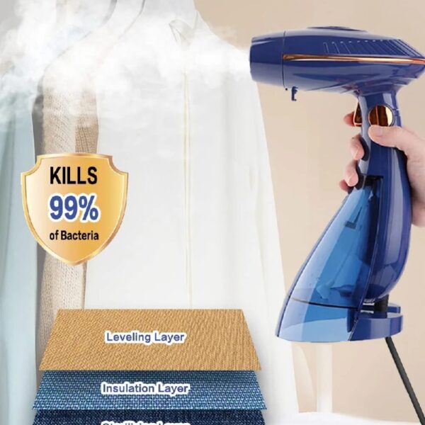 Steamer for Clothes, 1500W High Power Handheld Garment Steamer with 288ml&168ml Big Capacity Detachable Water Tank, Foldable Fabric Steamer Removes Wrinkle for Home Travel Office