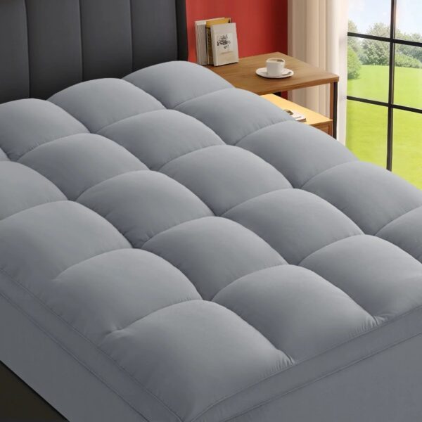 100% 400TC Mattress Topper Queen for Back Pain, Extra Thick Cooling Mattress Pad, Mattress Protector Pillow Top Mattress Cover with 8-21