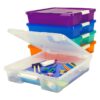 Storex 12x12 Stack & Store Box, Assorted Colors, Case of 5