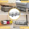 Under Bed Storage with Wheels, 2 Pack Living Room Bedroom Storage Organizers, Large Metal Under Bed Drawer Containers, Black