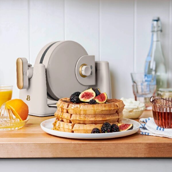 Rotating Belgian Waffle Maker, White Icing by Drew Barrymore