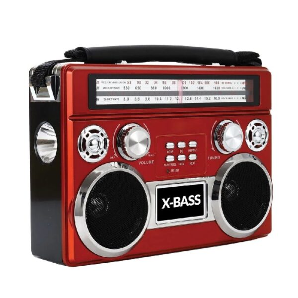 Supersonic SC-1097BT-RED 3 Band Radio With And Flashlight (Red)