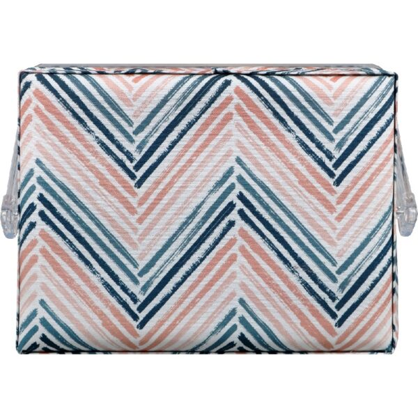 SINGER Large Premium Tackle Sewing Basket Navy Paisley Print with Notions Sewing Kit and Matching Pin Cushion