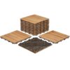 12'' x 12'' Fir Wood Flooring Tiles 11sq ft Coverage Area, 11 Pieces, Brown