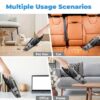 Cordless Handheld Car Vacuum, Portable Vacuum Cleaner, 8KPA Powerful Suction for Car and Pet Hair