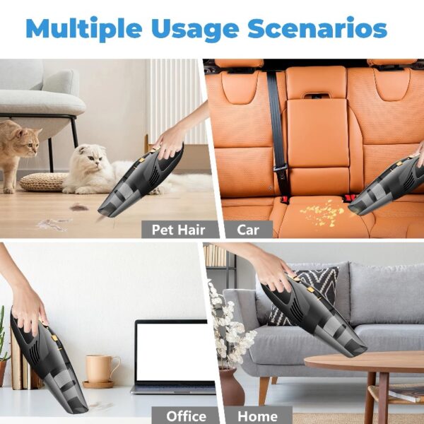 Cordless Handheld Car Vacuum, Portable Vacuum Cleaner, 8KPA Powerful Suction for Car and Pet Hair