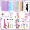 Tianhe DIY Designer Sewing Kit for Kids with Mannequins, 240 Pieces