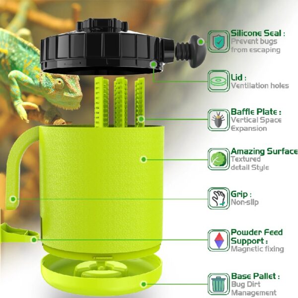 Neptonion Cricket Keeper Live Worm Organizer Container, with Bug Dirt Management Perfect for Keeping Silkworm, Cricket,Dubia Cockroach, Worms