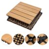 12'' x 12'' Fir Wood Flooring Tiles 11sq ft Coverage Area, 11 Pieces, Brown