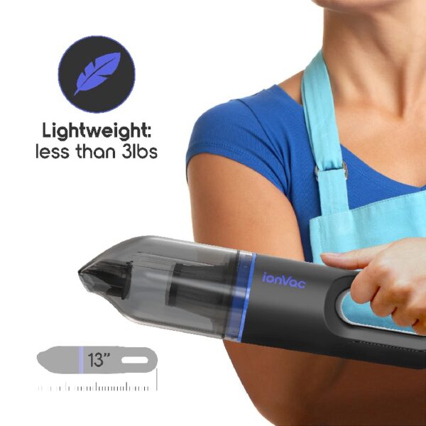 IonVac, Lightweight Handheld Cordless Vacuum Cleaner, USB Charging, Multi-Surface, New