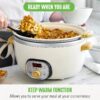 6 Quart Non Stick Family Meal Slow Cooker with Removable Pot, Cream