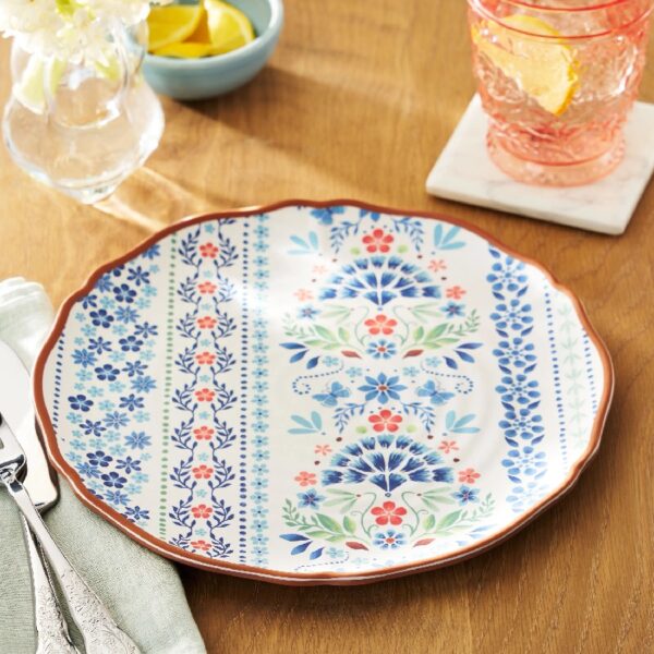 The Pioneer Woman Hattie 12-Piece Bamboo Melamine Dinnerware Set, Multicolor