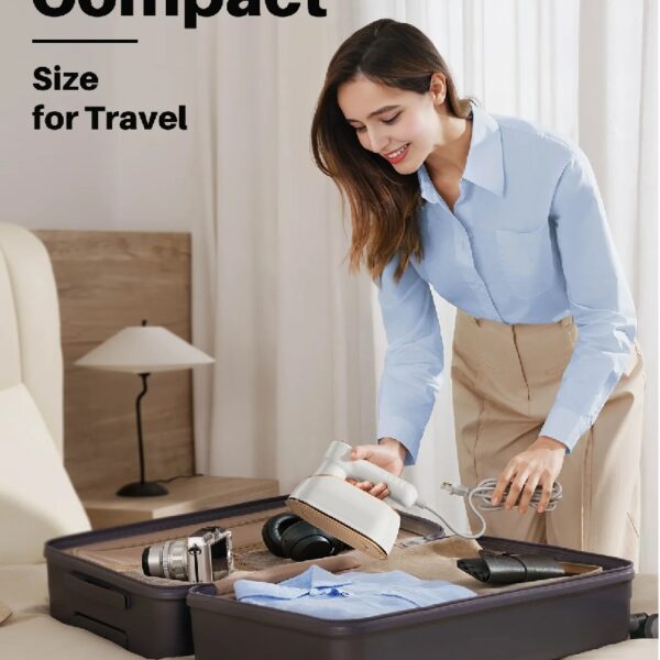 Travel Steamer Iron for Clothes, 1200W Portable Handheld Steamer Iron 4Mode with LCD Display 10s Fast Heating 180° Swivel Handle Powerful Wrinkle Remover, Garment Steamer for Home, Dorm