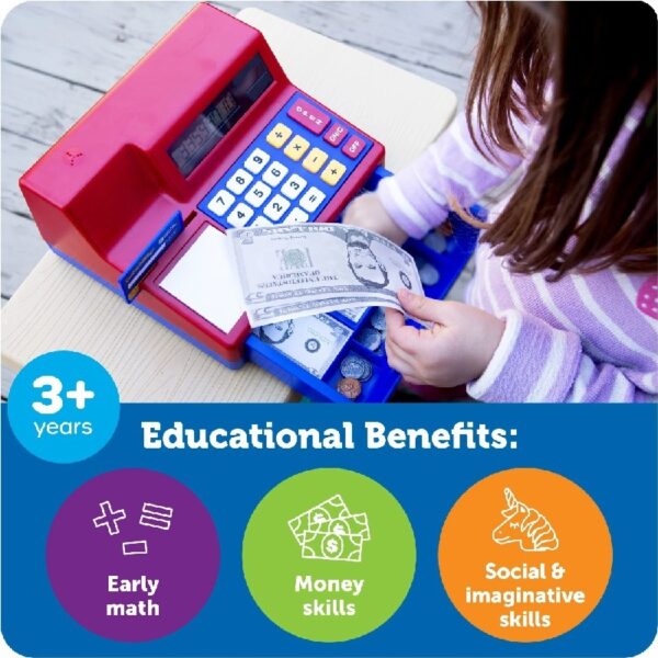Learning Resources Pretend & Play Calculator Cash Register   Gift for Kids Ages 3 and Up