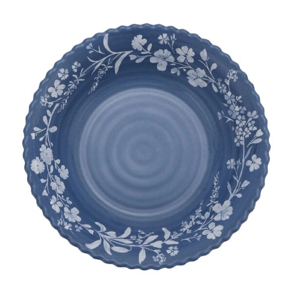 12-Piece Daisy Bamboo Melamine Dinnerware Set, Blue