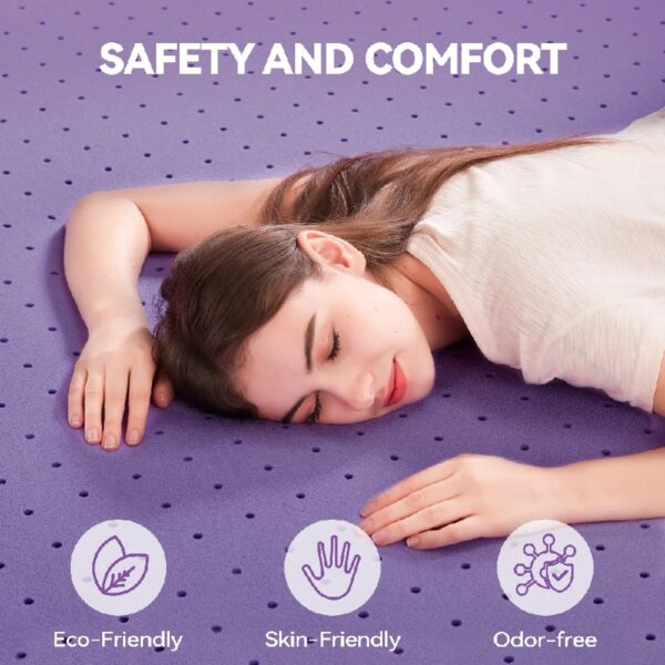 2 Inch Gel Memory Foam Mattress Topper Ventilated Soft Mattress Pad, Bed Topper, CertiPUR-US Certified, Twin Size, Purple