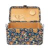 SINGER Large Premium Tackle Sewing Basket Navy Paisley Print with Notions Sewing Kit and Matching Pin Cushion