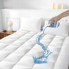 Queen Size Mattress Topper,400TC 100%Cotton Cooling Mattress Pad Cover Extra Thick Alternative Fill Pillow Top Cooling Bed Topper and Hotel Mattress Protector