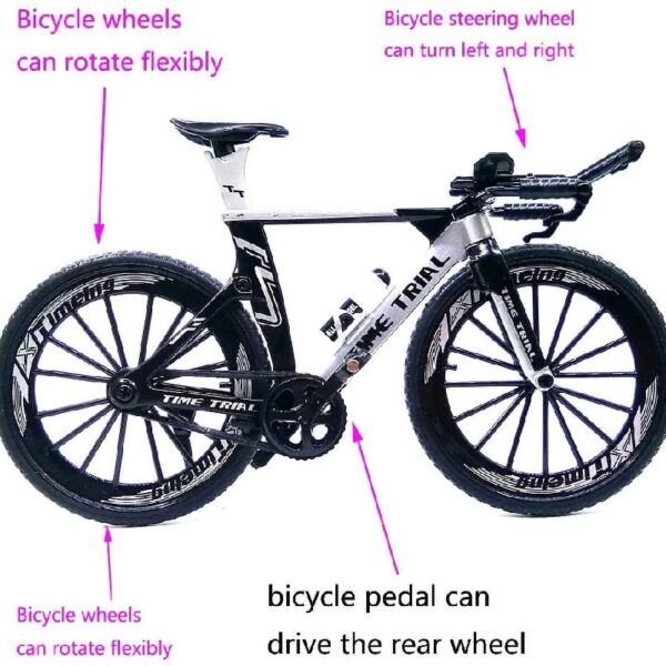 Mini Racing Bicycle Ornament Vehicles Mountain Bike Toy Model Decoration Crafts for Home (White#3)