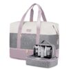 Travel Duffel Bag for Women, Large Weekender Overnight Bag, Carry-on Gym Bag with Separate Shoes Compartment, Mom Hospital Bags for Labor and Delivery with 2 Packing Cubes