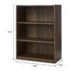 3-Shelf Bookcase with Adjustable Shelves, White