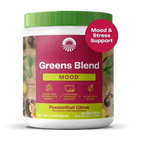 Greens Blend Mood, Passionfruit Citrus, Super Greens Powder, 7.4 oz, 30 Servings