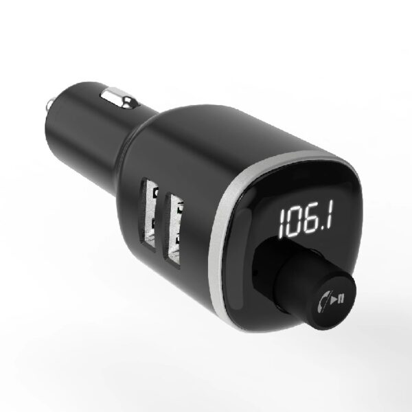 BTFM4-SP BTFREQ Universal Bluetooth Handsfree Car Kit w/ FM Transmitter & Dual USB Ports Blk