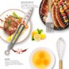 oannao Silicone Cooking Utensils Set - 446°F Heat Resistant Silicone Kitchen Utensils for Cooking,Kitchen Utensil Spatula Set w Wooden Handles,Holder, BPA FREE Gadgets for Non-Stick Cookware (Khaki)