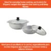 2.5/7.0qt Cast Aluminum Caldero 2pc Set with Glass lid - 22/30cm