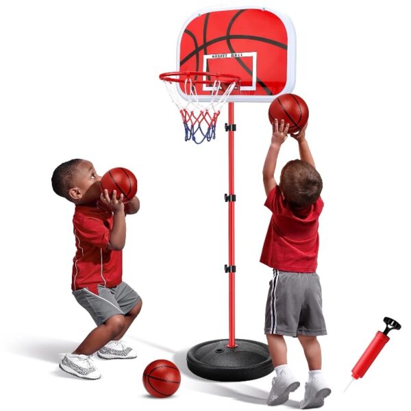 Basketball Hoop, Basketball Hoop Indoor Adjustable Height 2.8-5 FT - Toddler Basketball Hoop - Basketball Goals Indoor Outdoor Play
