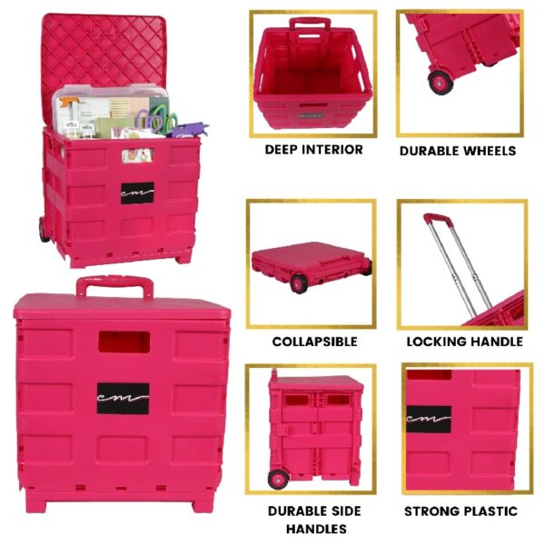 Everything Mary Plastic Craft Cart Organizer - Blue - Hobby Storage Case - Ideal for Teachers & Crafters