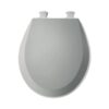 Round Enameled Wood Toilet Seat in White with Easy·Clean Hinge