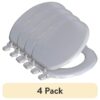 (4 pack)  White Round Molded Wooden Toilet Seat