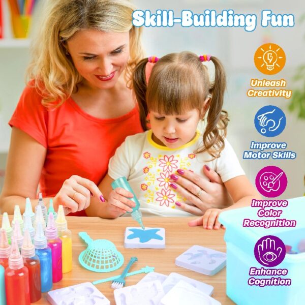 Mocoosy 20 Colors Magic Fairy Water Gel Toy Kit for Kids, Aqua Elf Water Gel Kit with 20 Magic Gels & 16 Squishy Maker Molds, Magical Squishy Paint Set Art Crafts STEM Game Activities for Boys Girls