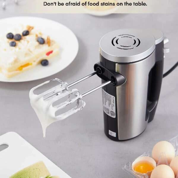 Hand Mixer Electric 6 Speed 300w Turbo Kitchen Handheld Mixer Self-Control Speed Stainless Steel for Easy Whipping Dough, Cream, Cake