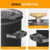 2 Quart Slow Cooker, Small Slow Cooker with Removable Ceramic Pot, Slow Cooker Food Warmer with 3 Heating Settings & Dishwasher Safe Glass Lid, Grey