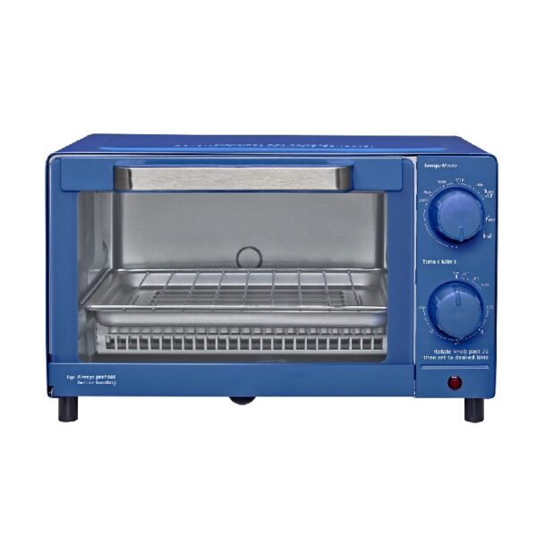 4 Slice Countertop Toaster Oven with 3 Settings, includes Baking Rack and Pan, Black, New
