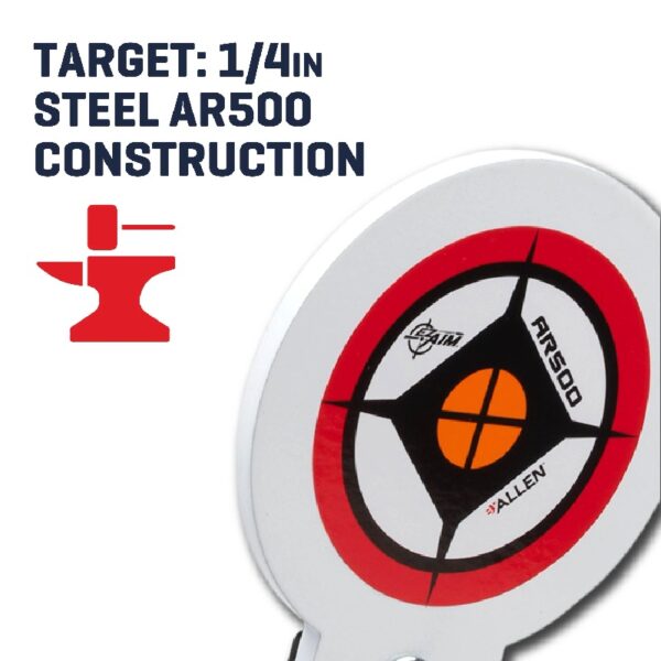 AR500 Spinner Target, Large Frame, White, Steel, Shooting Practice Targets, 4