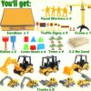 Billeeit Sand Construction Kit with 2.2lbs Play Sand, Large Foldable Sandbox, Construction Trucks, Castle Molds, and 36PCS Total Accessories, Creative Sand Play Set for Kids Ages 3+