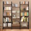 3 Tier Bookshelf, Industrial Small Bookcase Storage Organizer for Living Room, Bedroom