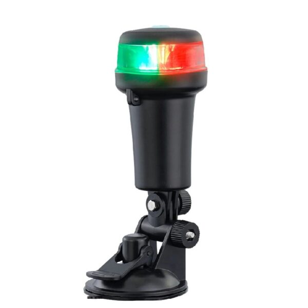 Marine Navigation Lights for Boats LED - Red/Green Battery Powered Nav Lights for Boats - Suction Mount, Swivel Base, 3-Mode Operation - 1NM Waterproof