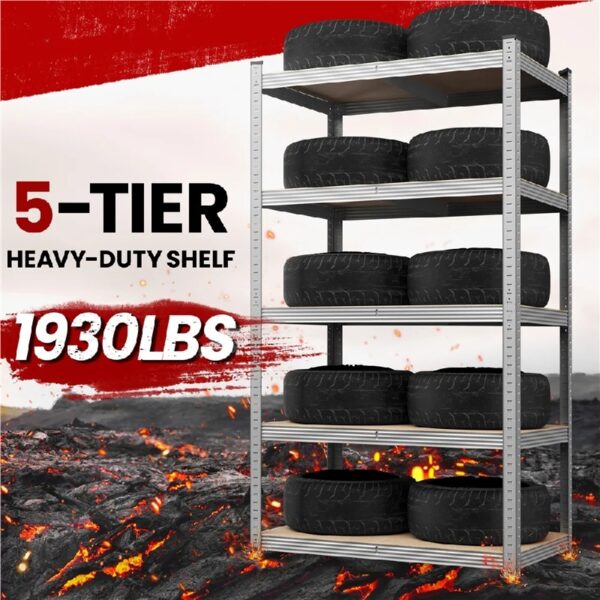 5-Tier Metal Boltless & Adjustable Storage Rack, Blue