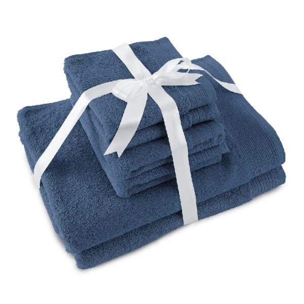 Hotel Style 100% Organic Cotton Luxury 6-Piece Towel Set, Charcoal Sky