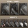 12 Inch Coverage High Pressure Rain Shower Head Combo with Adjustable Extension Arm, Wide Rainfall & 5 Modes Handheld Showerhead, Dual Anti-Clog Nozzles for Ultimate Experience, Silver Chrome