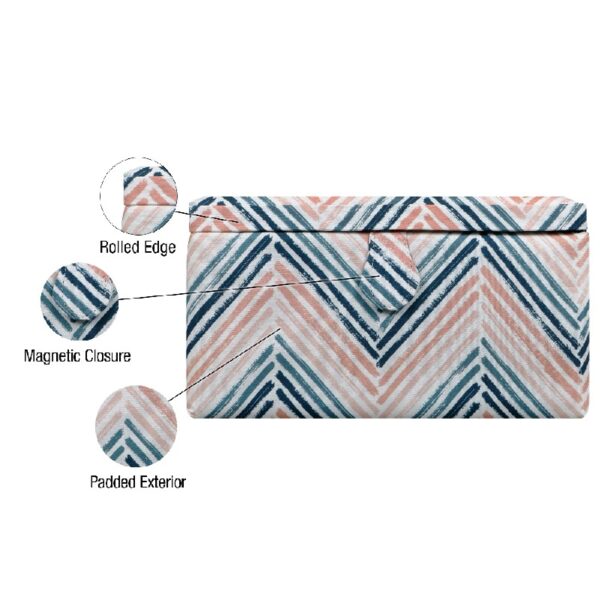 SINGER Large Premium Tackle Sewing Basket Navy Paisley Print with Notions Sewing Kit and Matching Pin Cushion