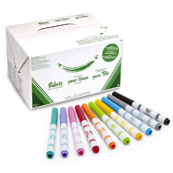 Crayola Bulk Pack 80-Count Fabric Markers Classpack, 10 Colors