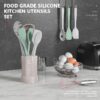 Black Silicone Cooking Utensils Set - 446°F Heat Resistant Kitchen Utensils,Turner Tongs,Spatula,Spoon,Brush,Whisk,Kitchen Utensil Gadgets Tools Set for Nonstick Cookware,Dishwasher Safe (BPA Free)