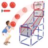 Kids Arcade Basketball Game, Indoor/Outdoor Basketball Hoop With 4 Balls, Basketball Game Toys Gifts for Boys and Girls (Blue)