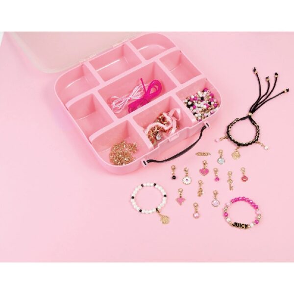 Juicy Couture: Glitz ‘N Glam Charm Bracelets - 494pc DIY Kit, Design & Create 18 Cord & Ribbon Bracelets, Bead Jewelry, Storage Case, Girls & Kids 8+